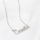 COLAR PERSONALIZADO MANUSCRITO COM CRAVAÇÃO MOISSANITE PRATA 925