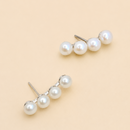 EAR CUFF QUATRO PÉROLAS RÓDIO BRANCO