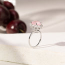 ANEL FUSION CORAÇÃO EM QUARTZO ROSA COM ZIRCONIA BRANCA