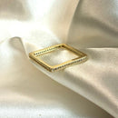 ANEL QUADRADO UMA LINHA CRAVEJADA