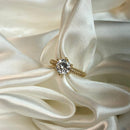 ANEL SOLITÁRIO DUAS FILEIRAS CRAVEJADAS