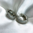 ARGOLA BOLD RÓDIO BRANCO OITO LINHAS CRAVEJADAS