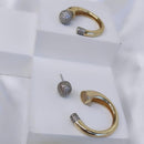 ARGOLA COM ESFERA CRAVEJADA