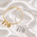 BRACELETE CORAÇÃO COM 3 PINGENTES PERSONALIZÁVEIS