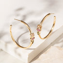 BRINCO ARGOLA CRISTAIS COLORS