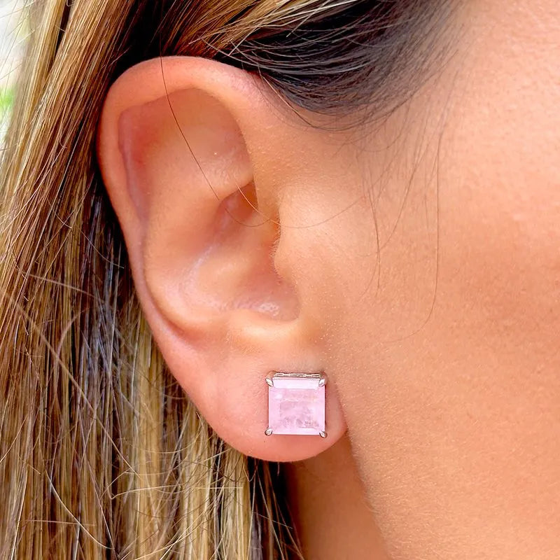 BRINCO FUSION QUARTZO ROSA QUADRADO