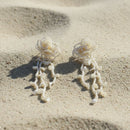 BRINCO FLOR PÉROLAS FIOS