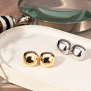 BRINCO FOLHEADO LISO QUADRADO ORGÂNICO 15MM