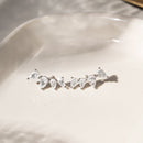 BRINCO ZIRCONIA BRANCA EAR CUFF GOTAS PRATA 925