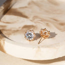 BRINCO ZIRCONIA BRANCA REDONDO FLOR CRAVEJADO