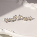 BRINCO ZIRCONIA FANCY YELLOW ZIRCONIA BRANCA EARCUFF CORAÇÕES PRATA 925