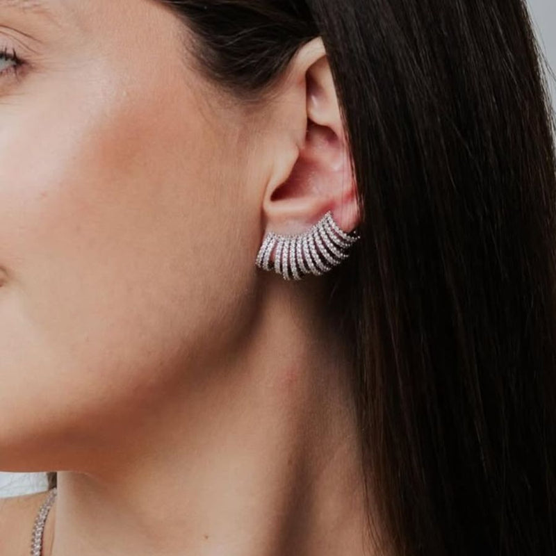 Brinco Earcuff 12 Fios Cravejados