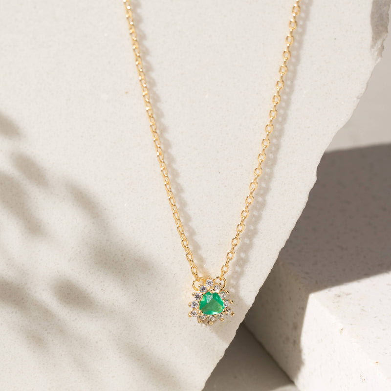 COLAR CRISTAL ESMERALDA ZIRCONIA BRANCA