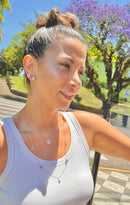 COLAR LONGO CRISTAIS DOZE GOTAS 80CM RÓDIO BRANCO