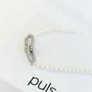 COLAR PÉROLA PINGENTE TIFANNY CRAVEJADO RÓDIO BRANCO