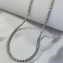 COLAR RIVIERA RÓDIO BRANCO TRÊS PONTAS ZIRCÔNIA 2MM 42CM