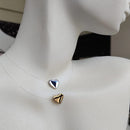 COLAR NYLON CORAÇÃO BANHO OURO 18K