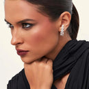 BRINCO EAR HOOK CINCO ZIRCÔNIAS RÓDIO BRANCO