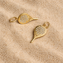 PINGENTE RAQUETE BEACH TÊNIS MINI ZIRCONIAS CRAVADAS