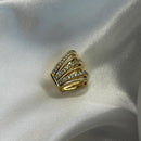 PIERCING SEIS LINHAS TRÊS CRAVEJADAS