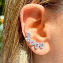 BRINCO CRISTAL LONDON BLUE ZIRCONIA BRANCA  EAR CUFF INTEIRO GOTAS LAVANDA