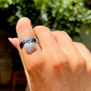 ANEL CORAÇÃO CRAVEJADO PENDURADO