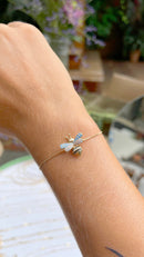 PULSEIRA ZIRCONIA NEGRA ZIRCONIA AZUL CLARO ZIRCONIA BRANCA ABELHA