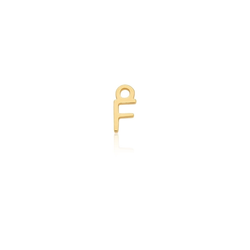 PINGENTE DOURADO LETRA ''F'' LISO