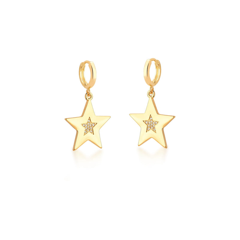 ARGOLA DOURADA ESTRELAS ROXY