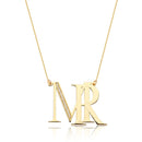 COLAR DOURADO INICIAIS CRAVEJADO